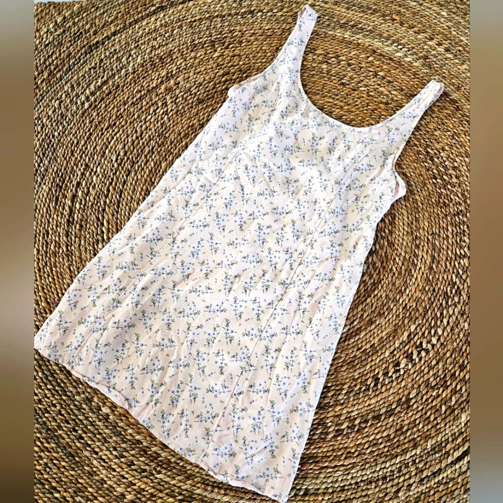 American Eagle Mini Dress Peach & Floral Sundress Size L